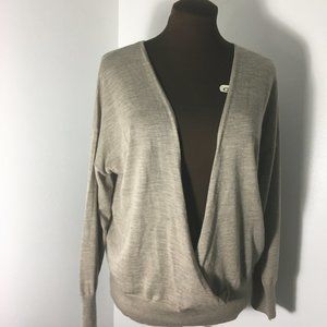 BANANA REPUBLIC MERINO WOOL CROSSOVER SWEATER XL